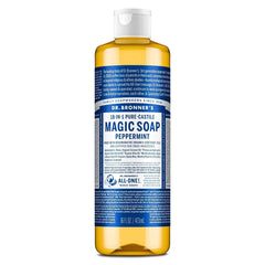 Dr. Bronner's Magic Pure Castile Liquid Soap Bodywash - Peppermint - 16 fl oz: Vegan, Paraben-Free, Whole Body, Normal Skin