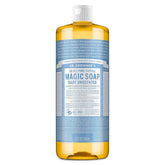 Dr. Bronner's Magic Pure Castile Liquid Soap Bodywash - Baby Unscented - 32 fl oz: For Sensitive Skin, Paraben-Free, Ethyl Alcohol-Free