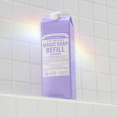 Dr. Bronner's Pure Castile Liquid Soap Bodywash Refill Carton - Lavender - 32 fl oz: Vegan, Non-Toxic, Sensitive Skin