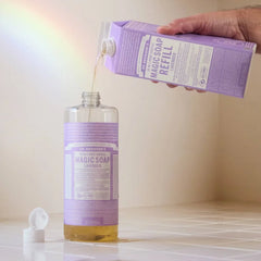 Dr. Bronner's Pure Castile Liquid Soap Bodywash Refill Carton - Lavender - 32 fl oz: Vegan, Non-Toxic, Sensitive Skin