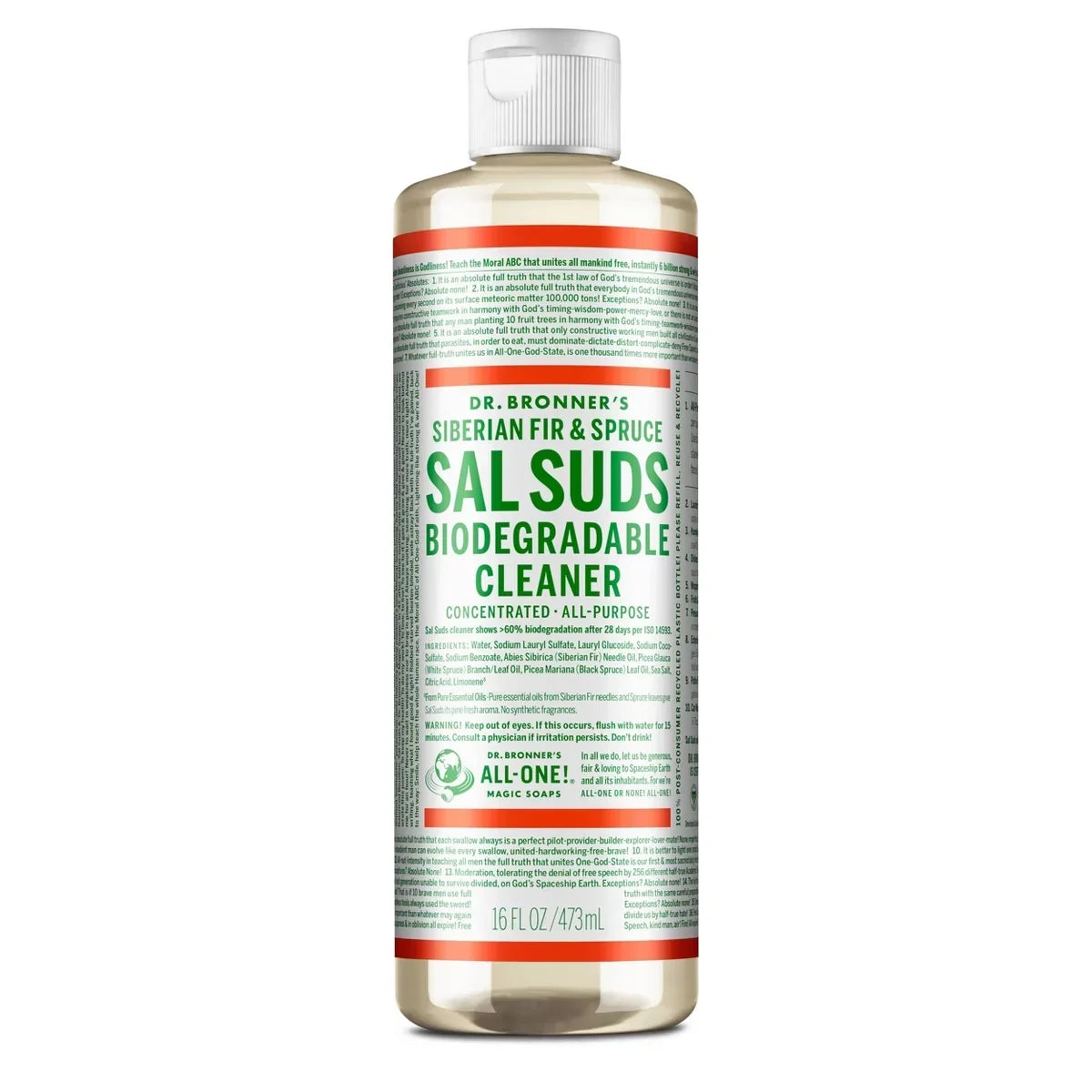Dr. Bronner's Siberian Fir & Spruce Sal Suds Biodegradable Cleaner