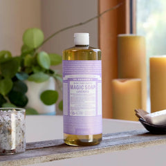 Dr. Bronner's Magic Pure Castile Liquid Soap Bodywash - Lavender - 32 fl oz: Vegan, Non-Toxic, Whole Body Use