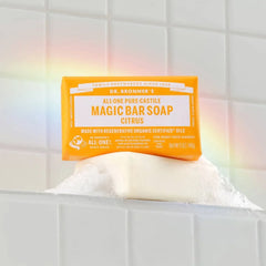 Dr. Bronner's All-One Pure-Castile Magic Bar Soap - Citrus - 5oz: Basic Cleansing, Whole Body, Normal Skin, Non-Toxic