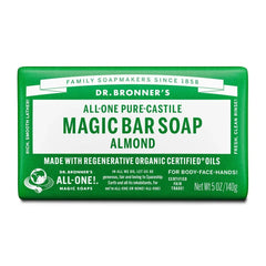 Dr. Bronner's All-One Pure-Castile Magic Bar Soap - Almond - 5oz: Basic Cleansing, Whole Body, Paraben-Free