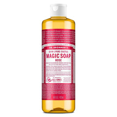 Dr. Bronner's Magic Pure Castile Liquid Soap Bodywash - Rose - 16 fl oz: Whole Body, Recommended for Normal to Dry Skin