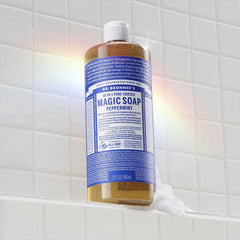 Dr. Bronner's Magic Pure Castile Liquid Soap Bodywash - Peppermint - 32 fl oz: Basic Cleansing, Vegan, Whole Body, Made Without Parabens