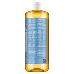 Dr. Bronner's Magic Pure Castile Liquid Soap Bodywash - Baby Unscented - 32 fl oz: For Sensitive Skin, Paraben-Free, Ethyl Alcohol-Free