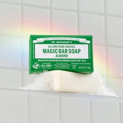 Dr. Bronner's All-One Pure-Castile Magic Bar Soap - Almond - 5oz: Basic Cleansing, Whole Body, Paraben-Free