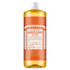 Dr. Bronner's Magic Pure Castile Liquid Soap Bodywash - Tea Tree - 32 fl oz: Vegan Cleanser, Normal Skin, Paraben-Free