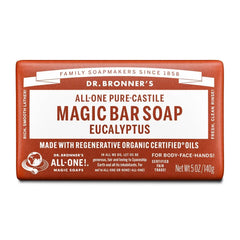 Dr. Bronner's All-One Pure-Castile Magic Bar Soap - Eucalyptus - 5oz: For Normal Skin, Basic Cleansing, Free from Parabens