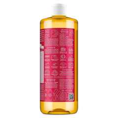 Dr. Bronner's Magic Pure Castile Liquid Soap Bodywash - Rose - 32 fl oz: Vegan, Contains Hemp Seed & Coconut Oil, Paraben-Free
